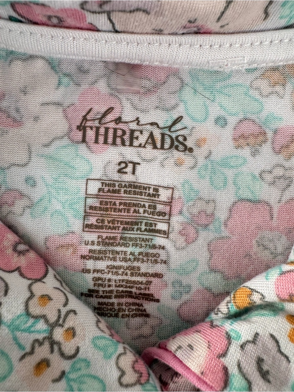 Girls Pink & Mint Floral Short-Sleeve Pajama Set - Picture 2 of 7
